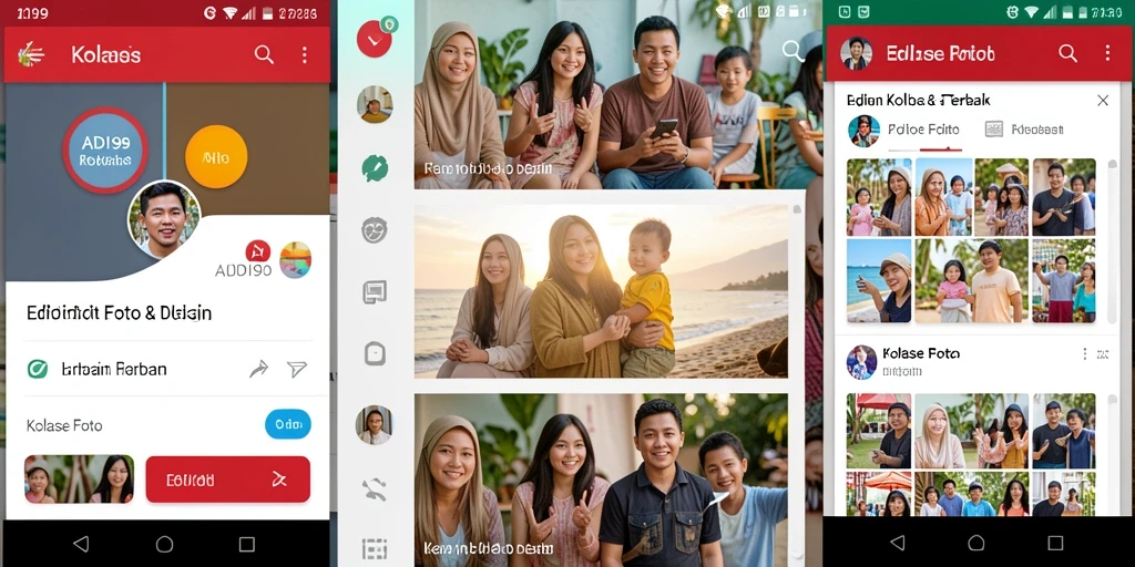 Antarmuka ADI99 menampilkan fitur kolase foto yang menarik.