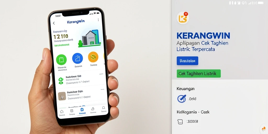 Tampilan antarmuka pengguna KERANGWIN untuk cek tagihan listrik.