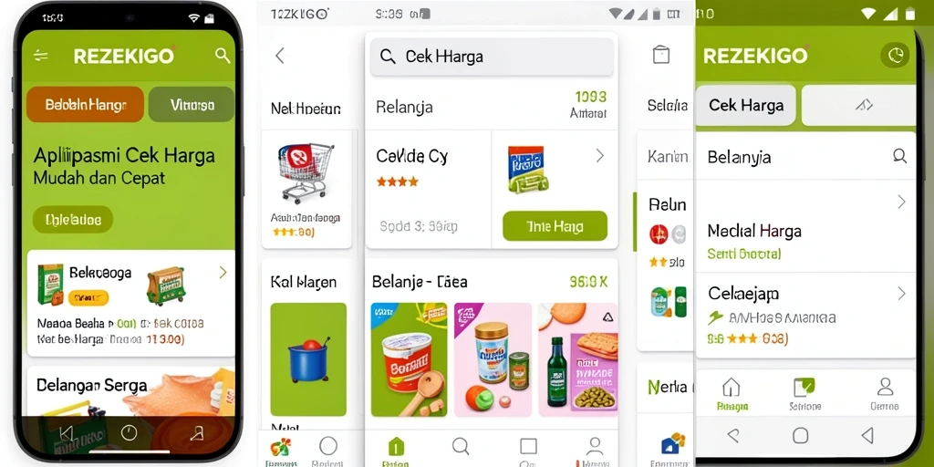 Tampilan antarmuka REZEKIGO untuk cek harga produk dengan mudah.
