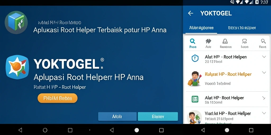 Antarmuka utama aplikasi YOKTOGEL menampilkan kontrol akses root yang mudah diakses.