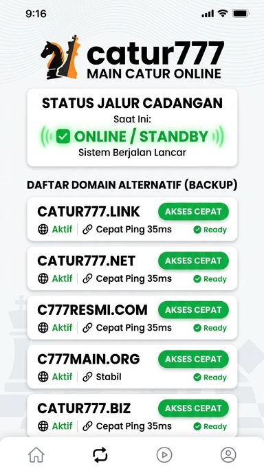 Tampilan link alternatif catur777
