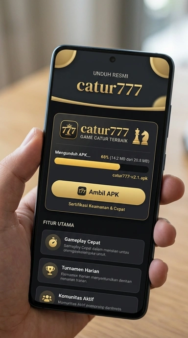 Tampilan halaman APK catur777