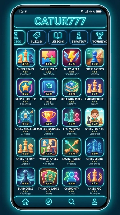Tampilan katalog aplikasi catur777