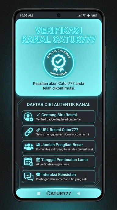 Tampilan kanal resmi catur777